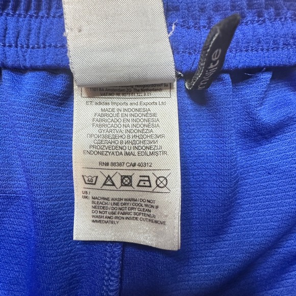 Adidas Shorts Mens XL Blue Climalite Soccer Athletic Z21561 3-Stripe Training - Picture 4 of 10